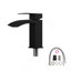 Lavabo de salle de bain mural en céramique 16 po x 14 po avec barre à serviettes noire et robinet noir
