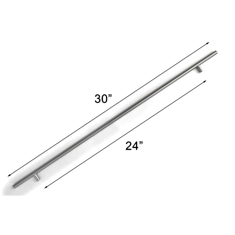 Poignée barre solide d'un centre à l'autre / poignée, 24", Nickel brossé