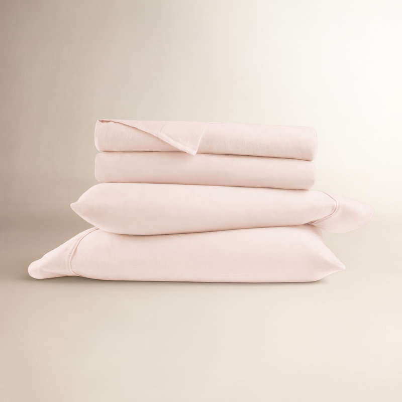 Ensemble de draps en flanelle de coton Rience, Simple, Rougir