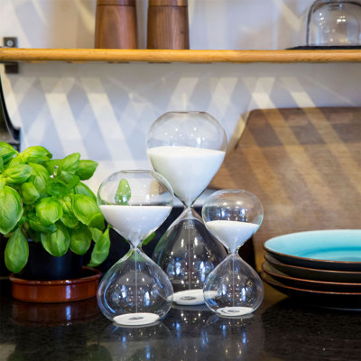 Nicola Spring - Glass Kitchen Sand Timer - 3 Sizes - Clear