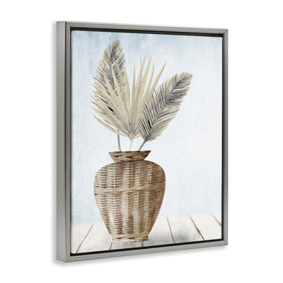 «Fan Plant Leaves», art mural encadré sur toile flottante par Kim Allen