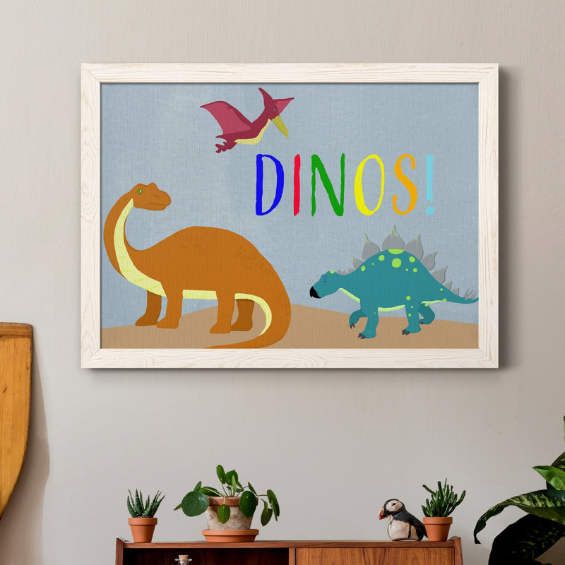 Dinos! - Cadre photo, impression sur toile, H 31 po x l 44 po x P 1 po, Blanc