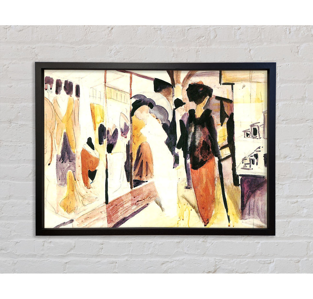 Fashion Shop Porch von August Macke - Einzelbildrahmen Kunstdrucke auf Leinwand