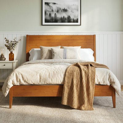 Solid Wood Bed with Headboard