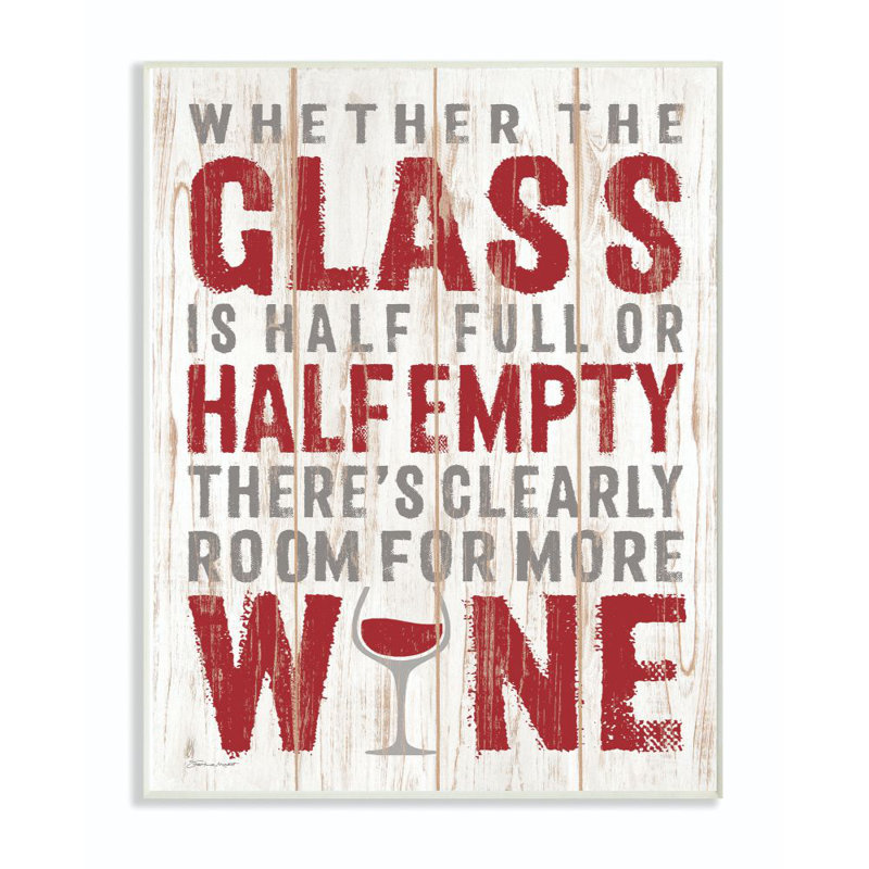 «Wine Glass Funny Word Kitchen Bathroom Room Texture Texture Design», impression sur toile, H 18 po x l 12 po x P 0,5 po