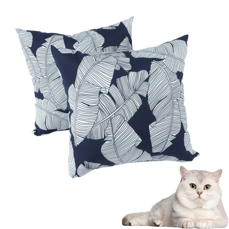 Ensemble de 2 coussins décoratifs, coussins de patio résistants à la décoloration, housses décoratives douces et confortables de 18 po x 18 po