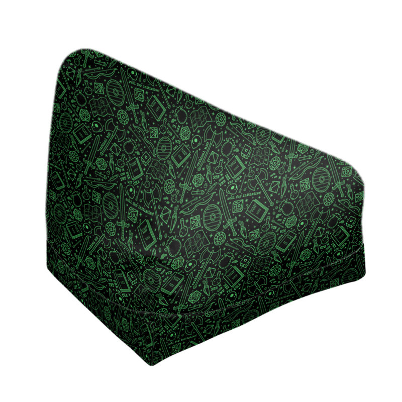 Leffel Bean Bag, 120" H x 31" W x 60" D, Poly-fill, Black/Green