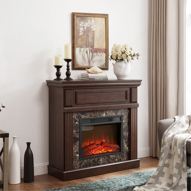 Seulement le manteau de cheminée (foyer non inclus de 23 po) - cerisier, l 41,34 po x P 14 po x H 40 po, Bourgogne