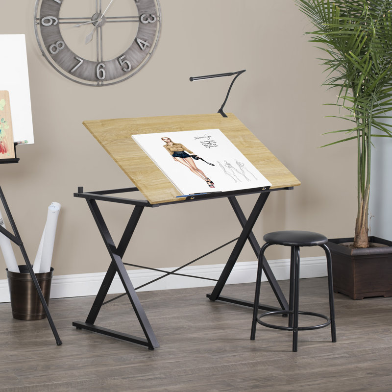 Crick Adjustable Drafting Table, Wood