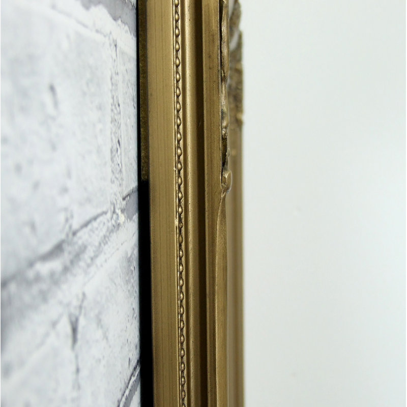 Brackenbury Solid Wood Rectangle Mirror, Antique Gold