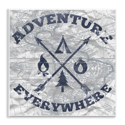 Adventure Everywhere Phrase Wall Plaque Art by Elizabeth Medley