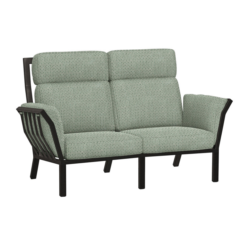 Aris Outdoor 2 - Seat Loveseat, Carbon Black, Sash Denim
