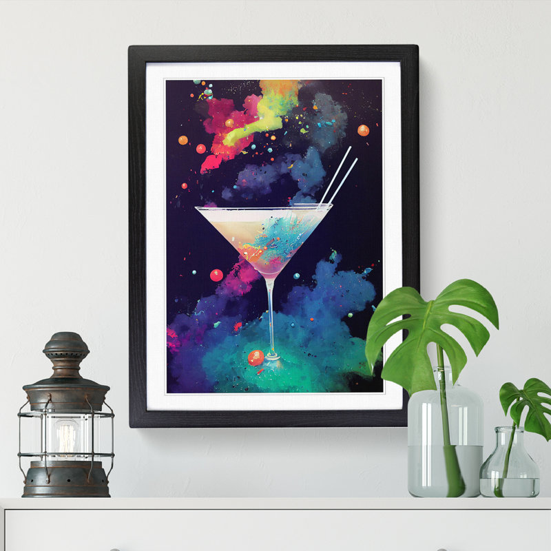 Cocktail Splatter Vol.1 - Single Picture Frame Print, Black Framed, 64cm H x 46cm W