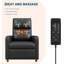 Fauteuil inclinable électrique avec massage et chaleur avec fonction de massage avec soutien lombaire, dossier réglable, accoudoirs larges, repose-pieds et canapé simple en cuir avec siège rembourré, 2 poches latérales et port USB-70455038