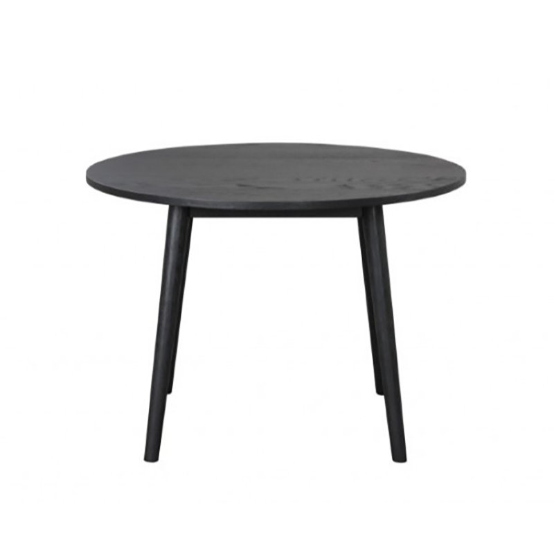 Table de salle à manger ronde Yaiza, Noir, noir, noir, noir