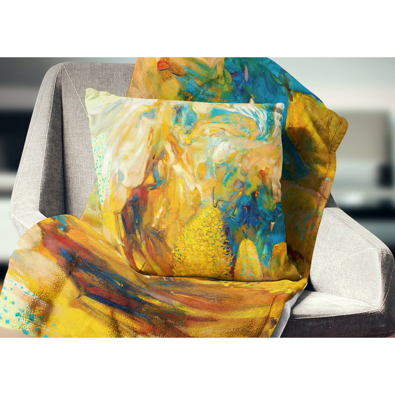  Coussin abstrait, 18 po x 18 po, Coussin décoratif