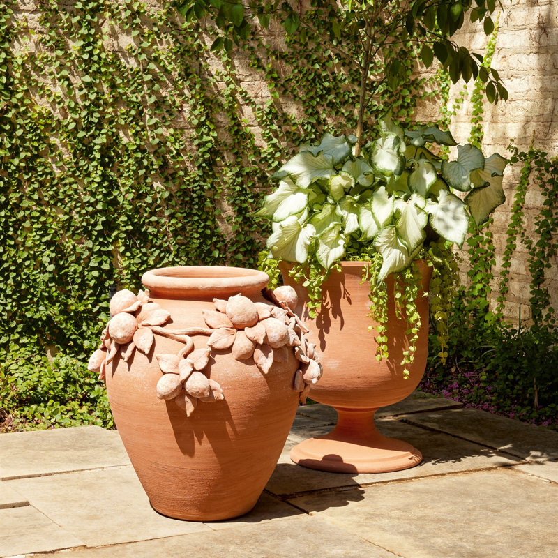 Villa Chalice Vase-Terracotta, 20" H x 16" W x 16"D
