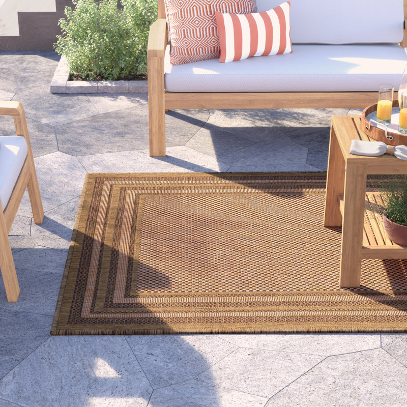 Arieyanna Geometric Indoor / Outdoor Rug, Rectangle 8' x 11'4"