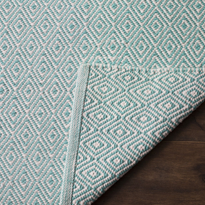Dryden Hand Woven Cotton Geometric Rug, Round 6'