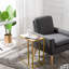 Table de bout en F en faux marbre avec pieds dorés - Table d'appoint minimaliste moderne pour le salon