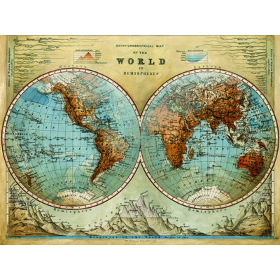 Hemispheres In Color - Wrapped Canvas Print