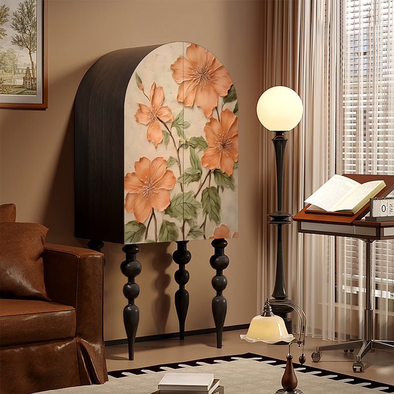 Armoire à double porte à motif floral