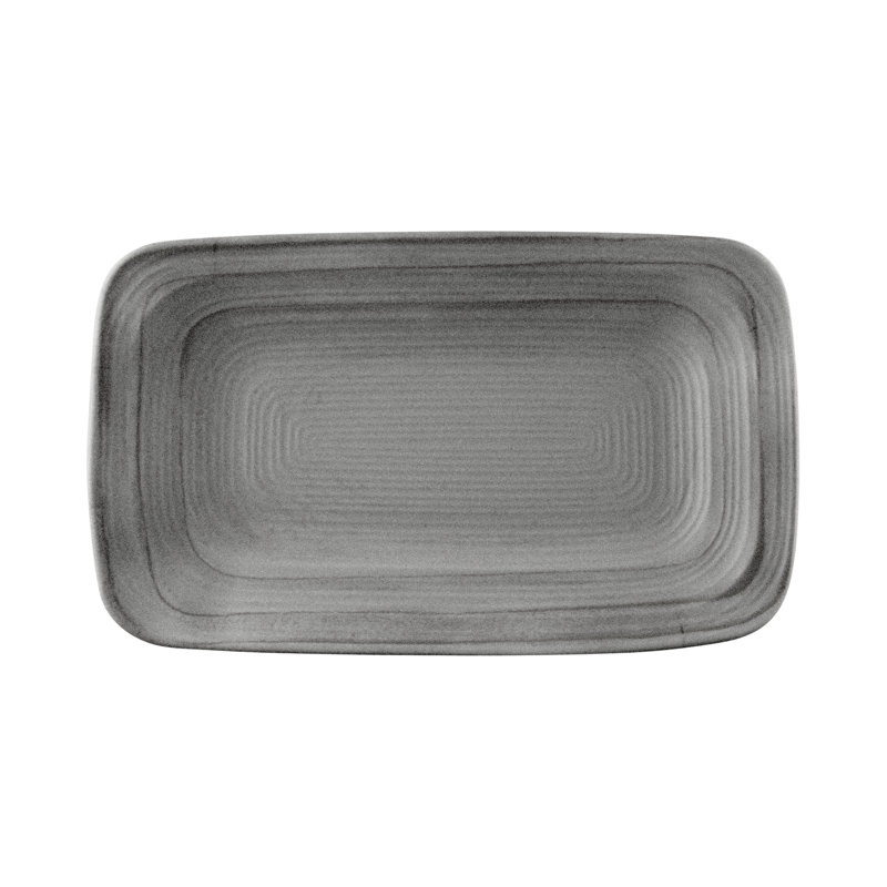 Assiette à dîner rectangulaire en mélamine 12 po Square Della Terra Stoneware, Gris