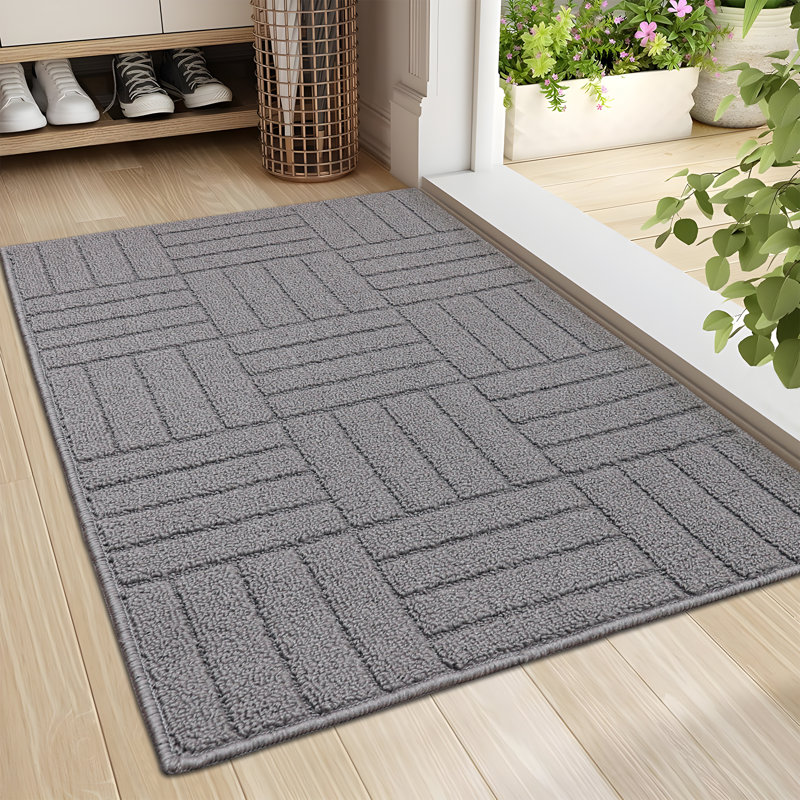 Stain Resistant Non-Slip Door Mat, Gray, 24" W x 36" L