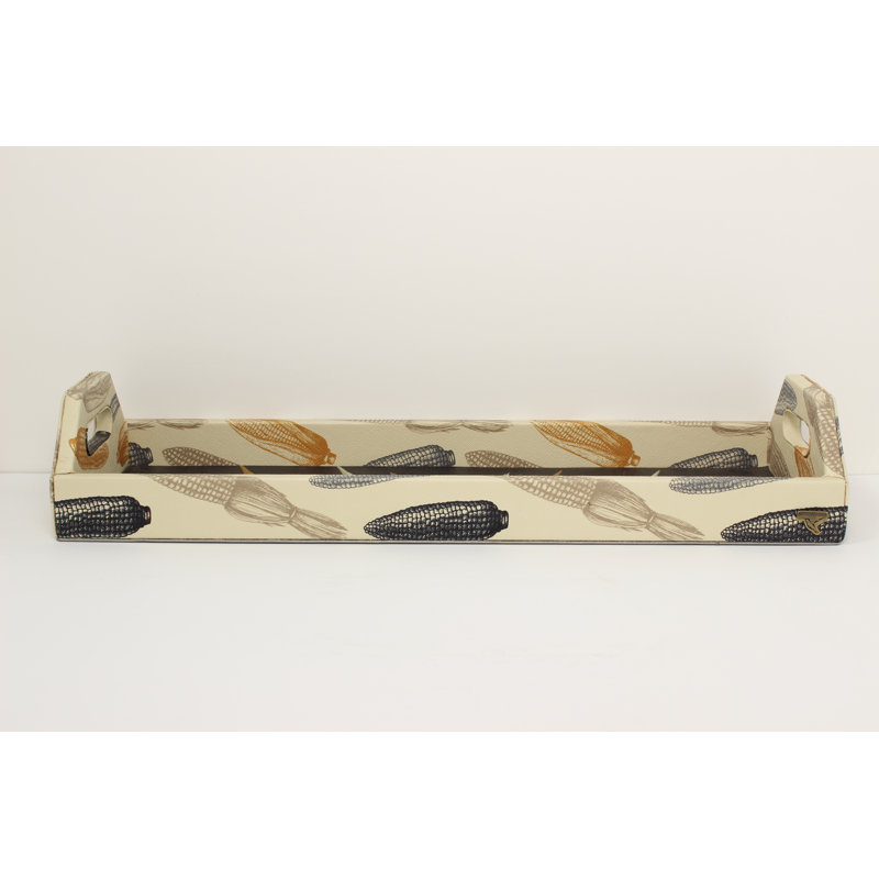 Beige Cornfield 20" Rectangular Serving Tray