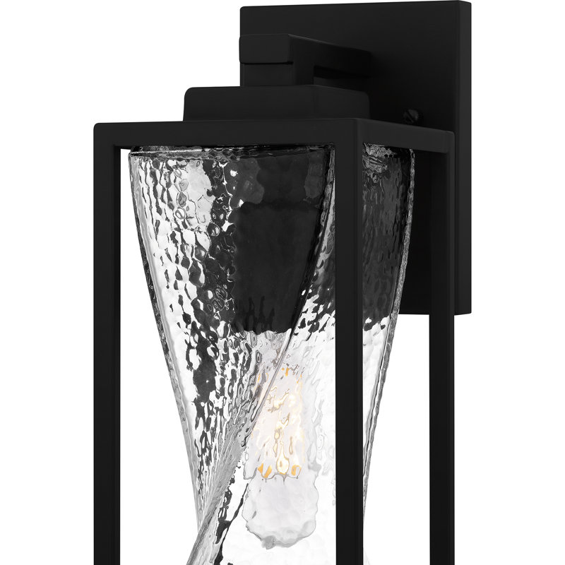 Lanterne murale d'extérieur noir mat 1 lumière Dipeeka, H 14,25 po x l 5 po x P 6,50 po