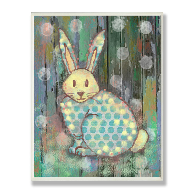 Dingler «Distress Woodland Rabbit», art, H 19 po x l 13 po, Plaque en bois