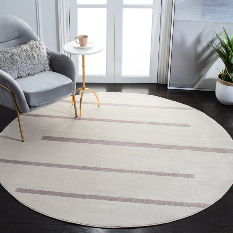 Bchester 300 Performance Striped Rug, Round 6'7"