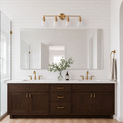 Éclairage pour meuble-lavabo en verre 4 lumières