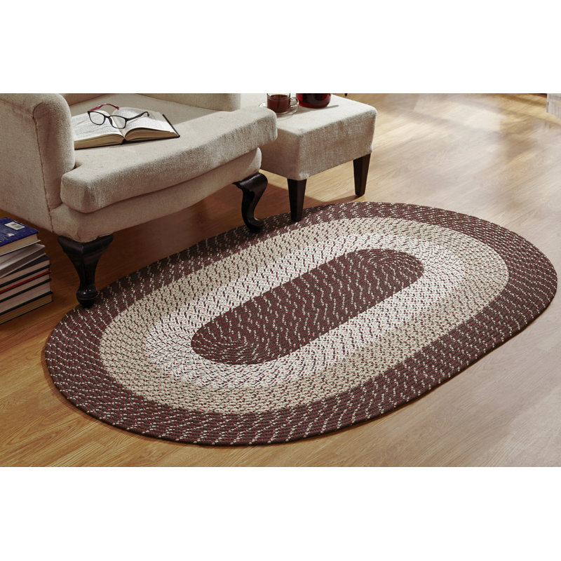 McClure Geometric Indoor Outdoor Oval Area Rug - Braided Rugs, 20" x 30" Oval
