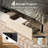 Upholstered Queen Platform Bed with 4 Storage Drawers, Storage Bed with LED light & Charging Station, Velvet Tufted Headboard with Adjustable Bedside Tables, No Box Spring Needed, Beige-1047095338-1047095335