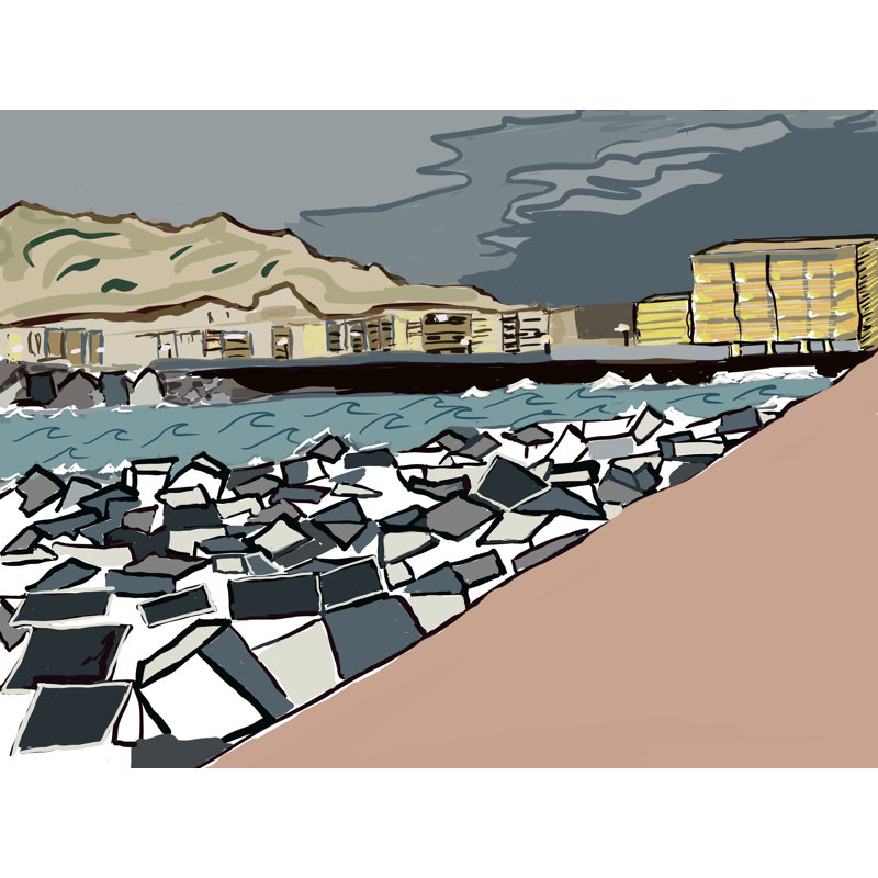 San Sebastian Rocks Print by Deborah Blum, 17.25" H x 21.25" W x 0.875" D