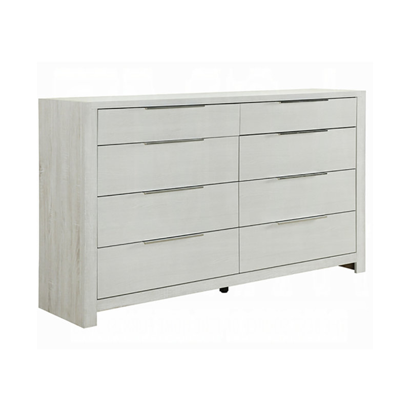Commode de 163,3 cm de large, lin beige et beige