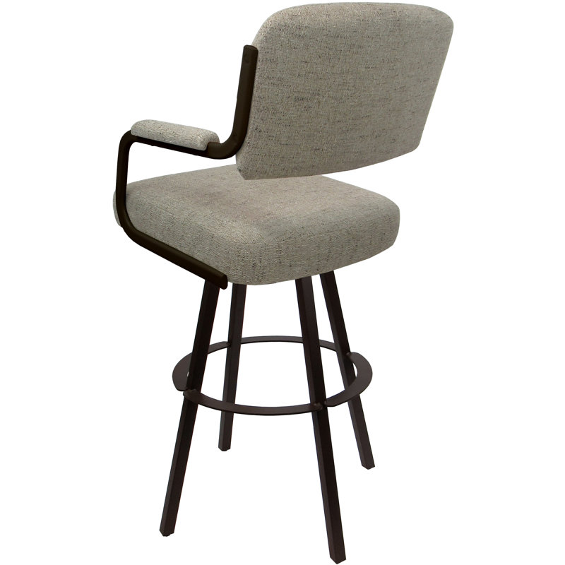 Tabouret pivotant rembourré Cessna, Brun, Bois flottant, Counter Stool (26" Seat Height)
