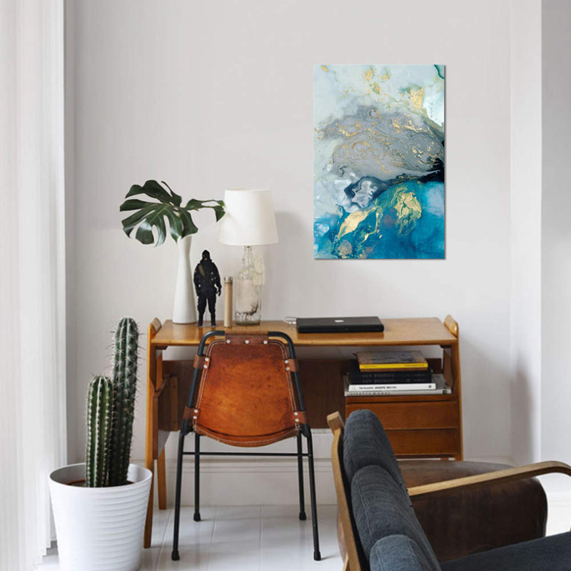 «Ocean Splash I», reproduction sur toile, H 40 po x l 26 po x P 1,5 po, Toile tendue, Pas de tapis