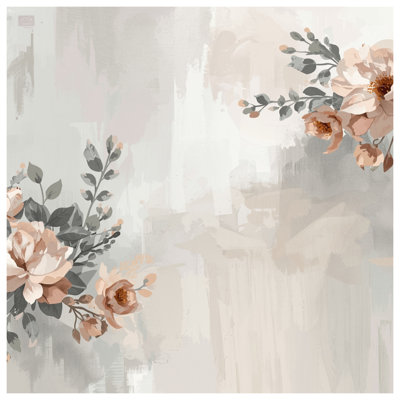Édredon beige à motif floral