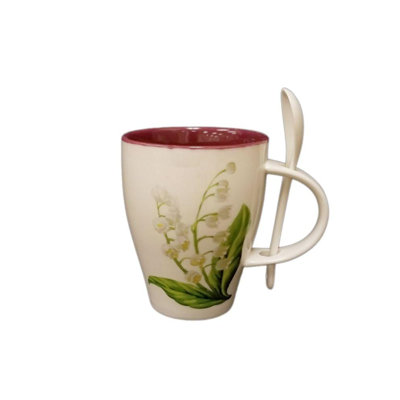 Ensemble de grandes tasses à café 2 pièces lily of the valley Mcmahan