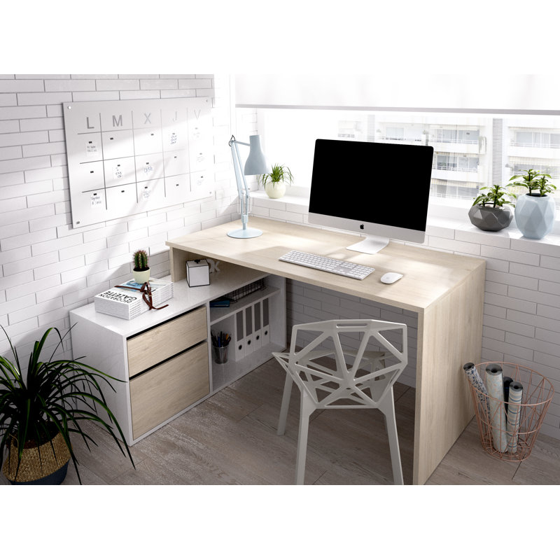 Sotion L-Shaped Computer Desk, Oak