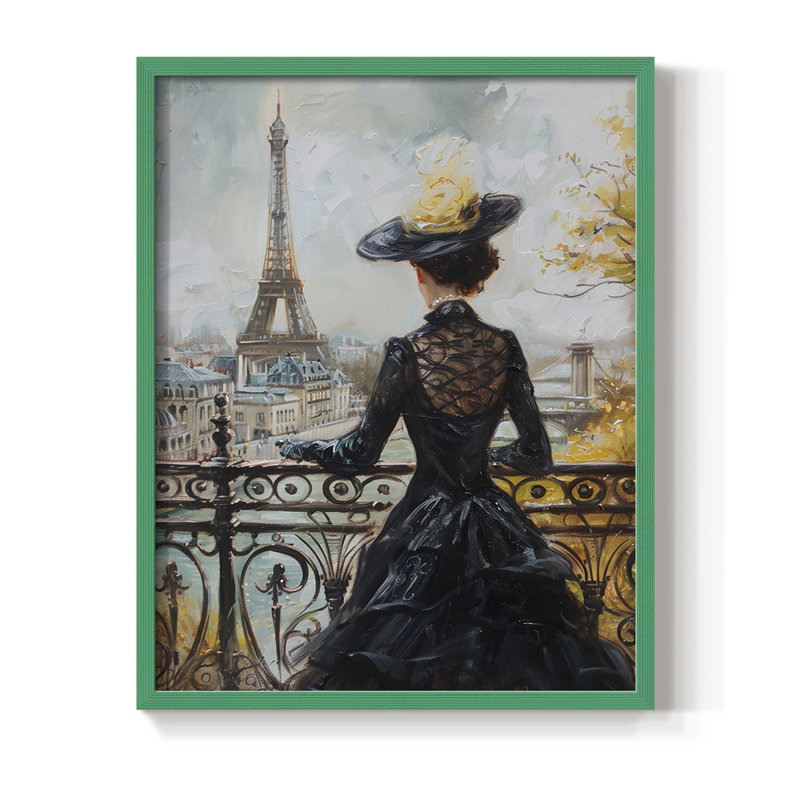 WOMEN Series DCIII Framed Print - Solid Wood, Green, 15" H x 12" W