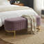 Banc de rangement avec repose-pieds en velours - 65 po