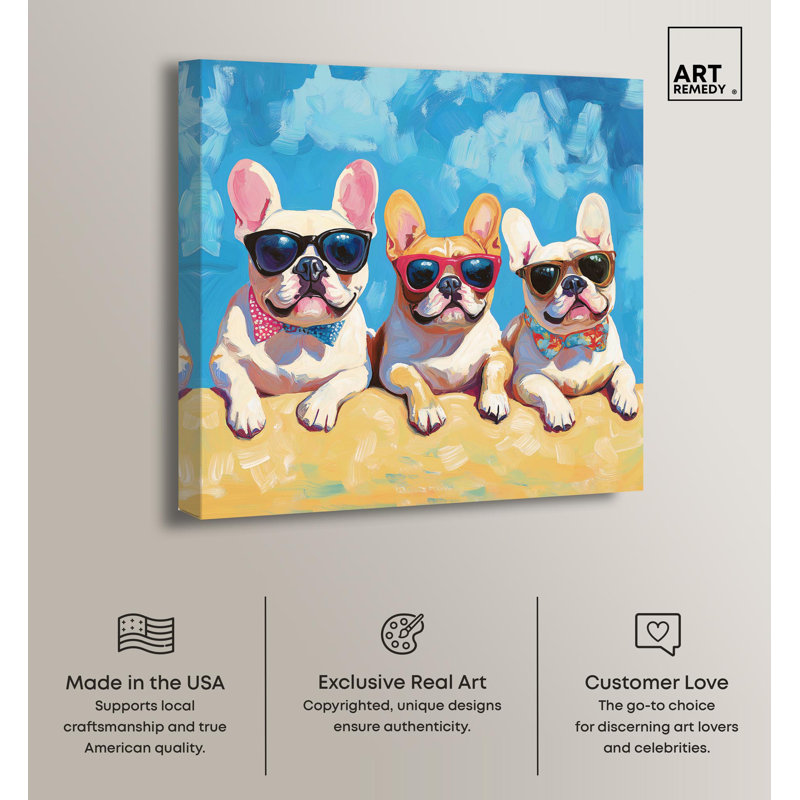 Cool Canine Collective 24" x 24" Wrapped Canvas Pet Art Prints