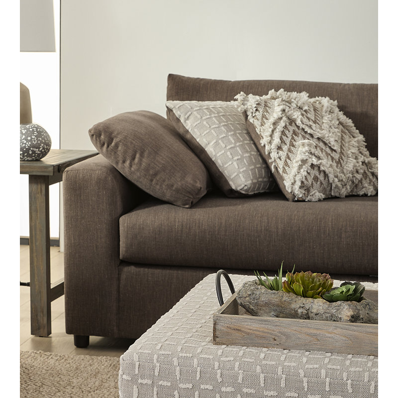 Hughes Furniture 24500 2-Piece Sectional Sofa, Lilou Espresso, Lilou Espresso Polyester Blend