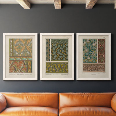 Nouveau Decorative VII - Ensemble de 3 peintures sur toile encadrées