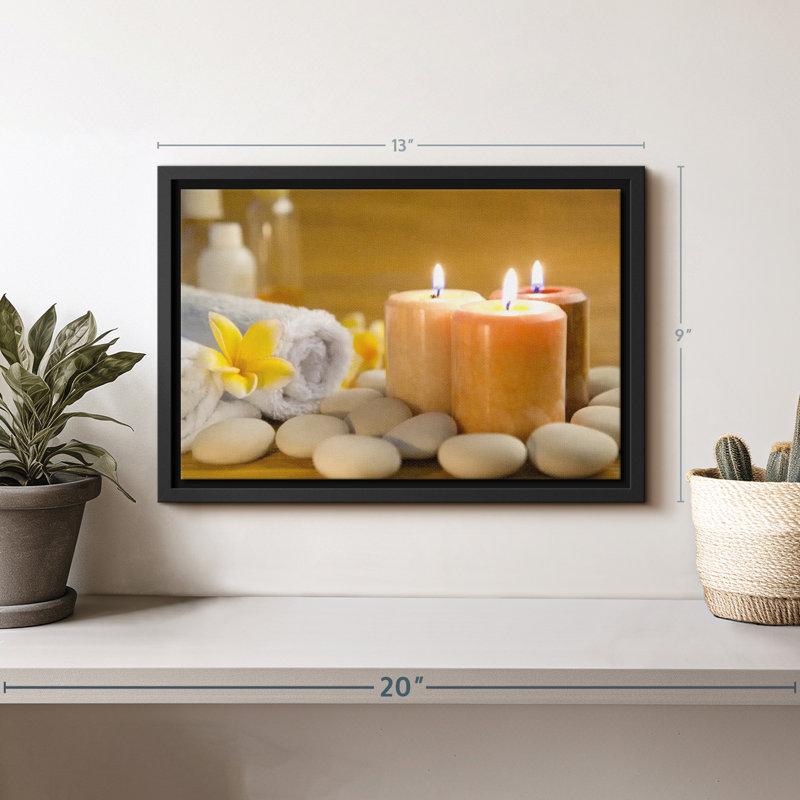 Spa Candle Trio, reproduction sur toile, H 9 po x l 13 po
