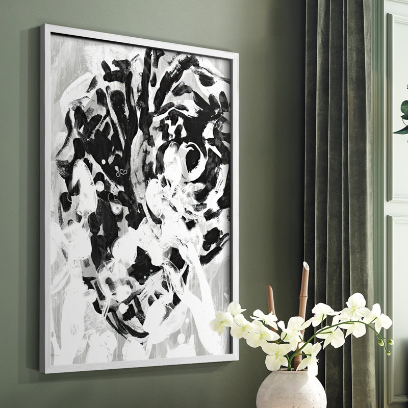 Impression encadrée Ocean Inkblot III - bois massif, Blanc, H 28 po x l 22 po