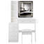 Coiffeuse Raga avec miroir coulissant à DEL, tabouret et rangement spacieux-1157350288